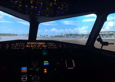 Airport flight information screens for flight simulator service 4
