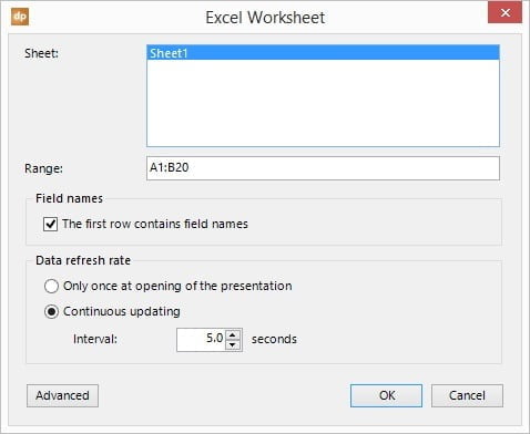 set up connection to excel