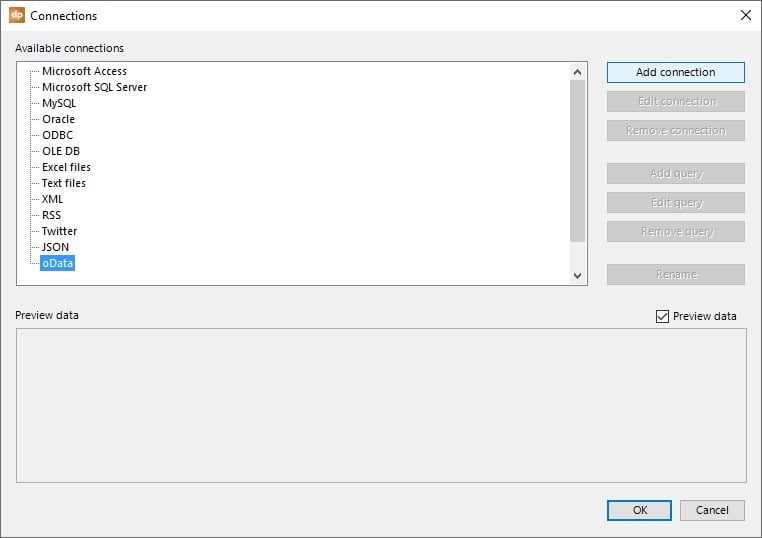 add an odata connection to your powerpoint presentation