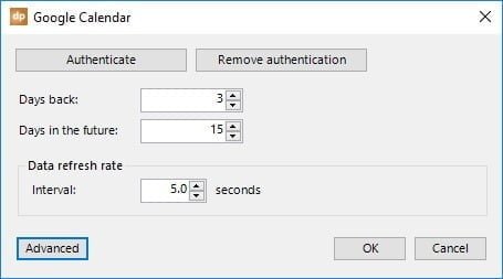 google calendar connection options