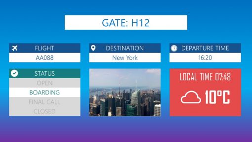 Premium PowerPoint template for Airports - Gate info