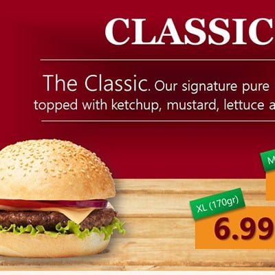 Premium PowerPoint Template for hamburger and take-away restaurants