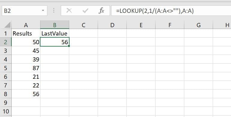 FAQ: Show the Last Value of an Excel Column
