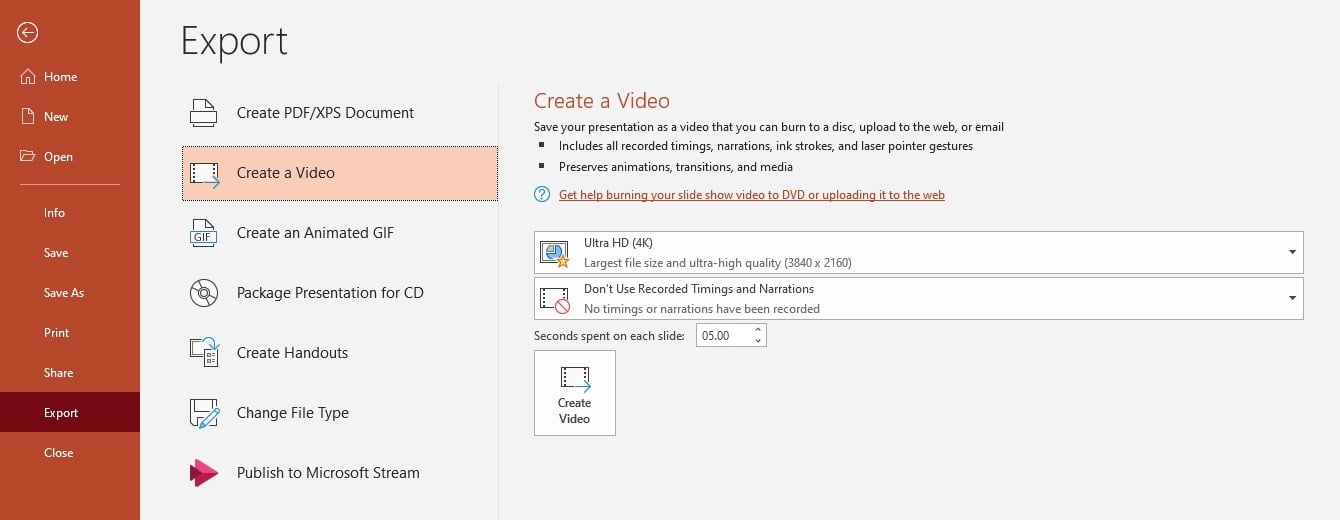 PowerPoint Create as Video: Quality and File Size • PresentationPoint
