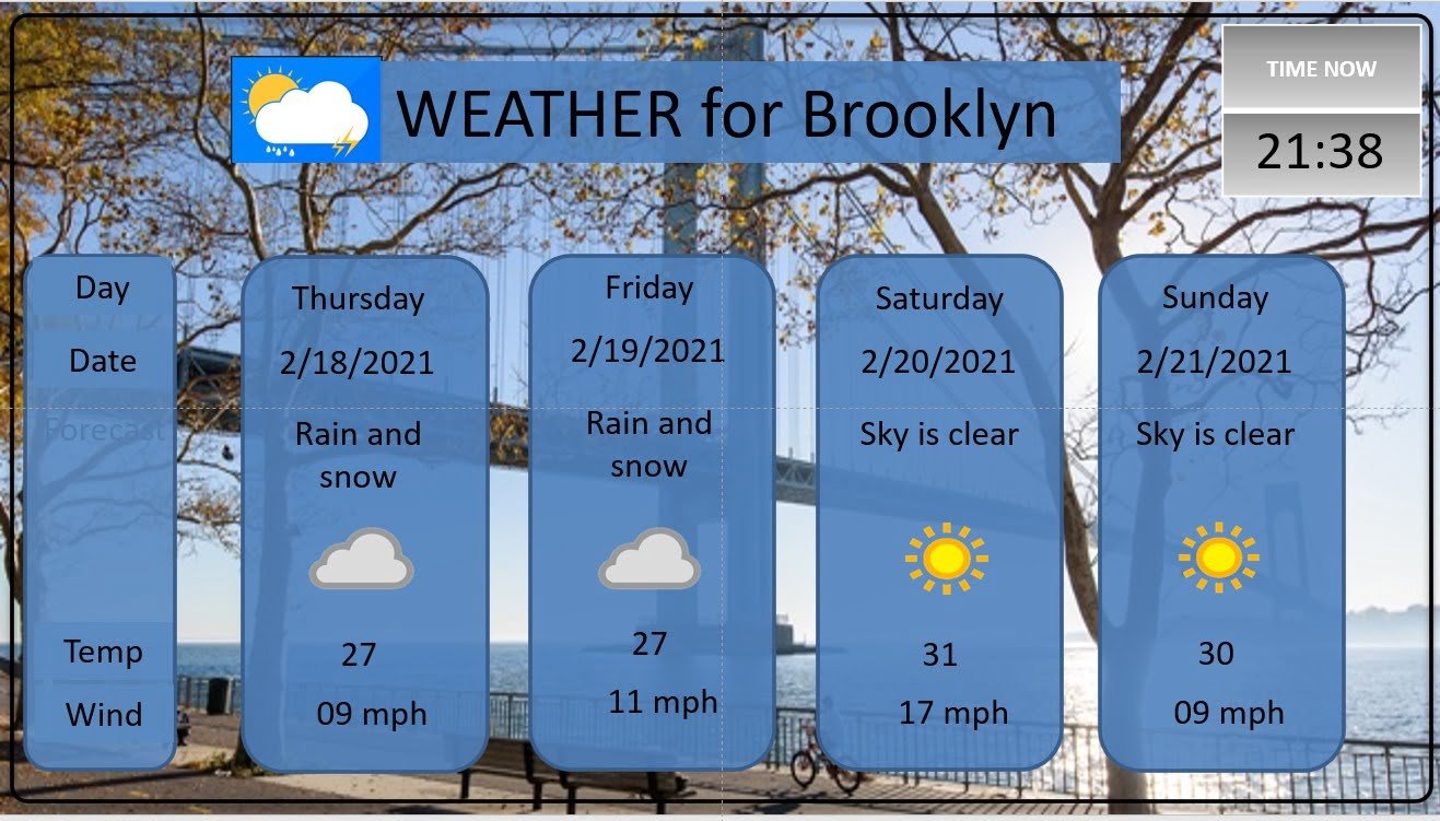 Local Weather Dashboard - Bravo Ambulance