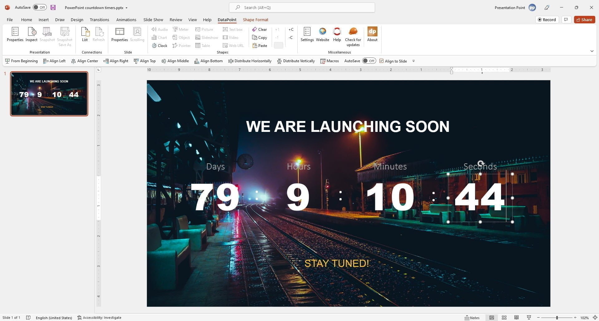 PowerPoint countdown timers slide completed