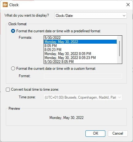 Choose the date format
